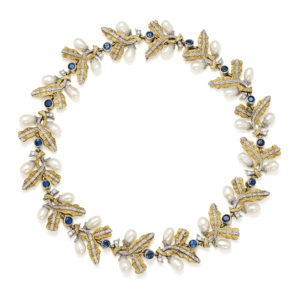 Cazzaniga Pearls and Sapphire Necklace