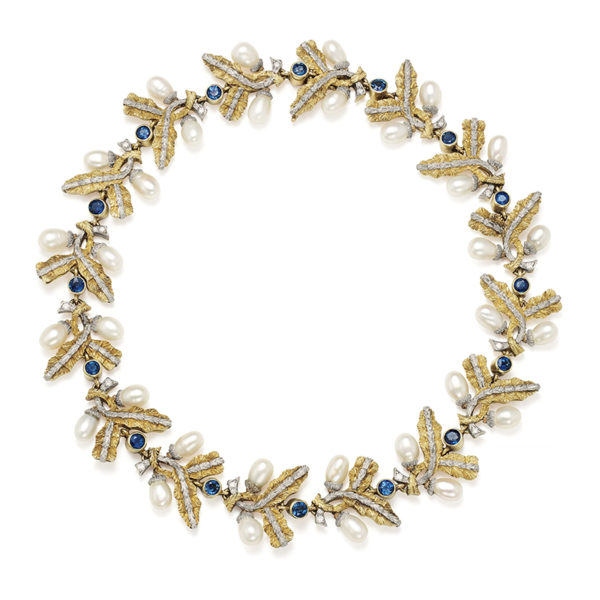 Cazzaniga Pearls and Sapphire Necklace