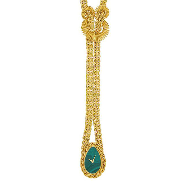 Piaget Gold and Malachite Pendant Necklace Watch - Image 2