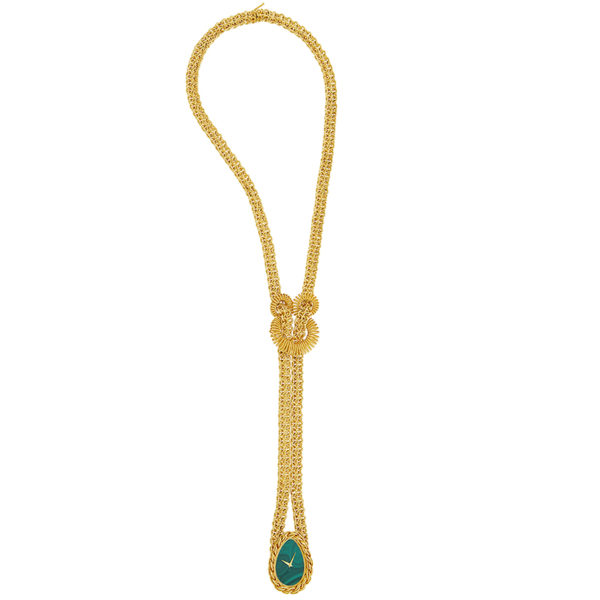 Piaget Gold and Malachite Pendant Necklace Watch
