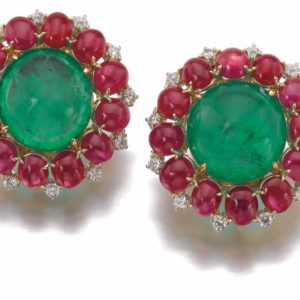 Bulgari Dolce Vita Emerald and Ruby Ear-clips