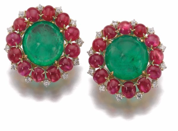 Bulgari Dolce Vita Emerald and Ruby Ear-clips