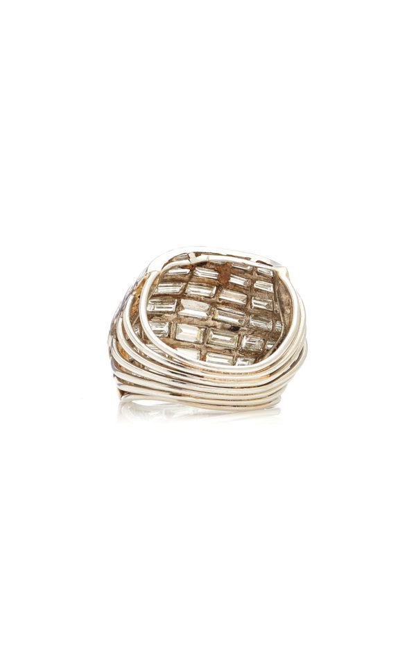 Wavy Diamond Cocktail Ring - Image 4