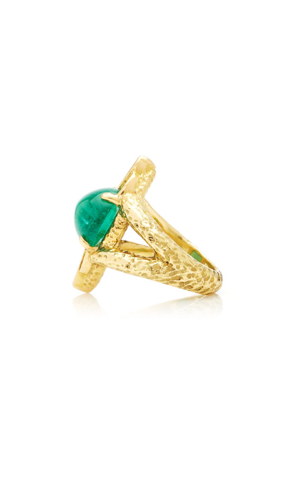 Cabochon Emerald and Gold Ring - Image 3
