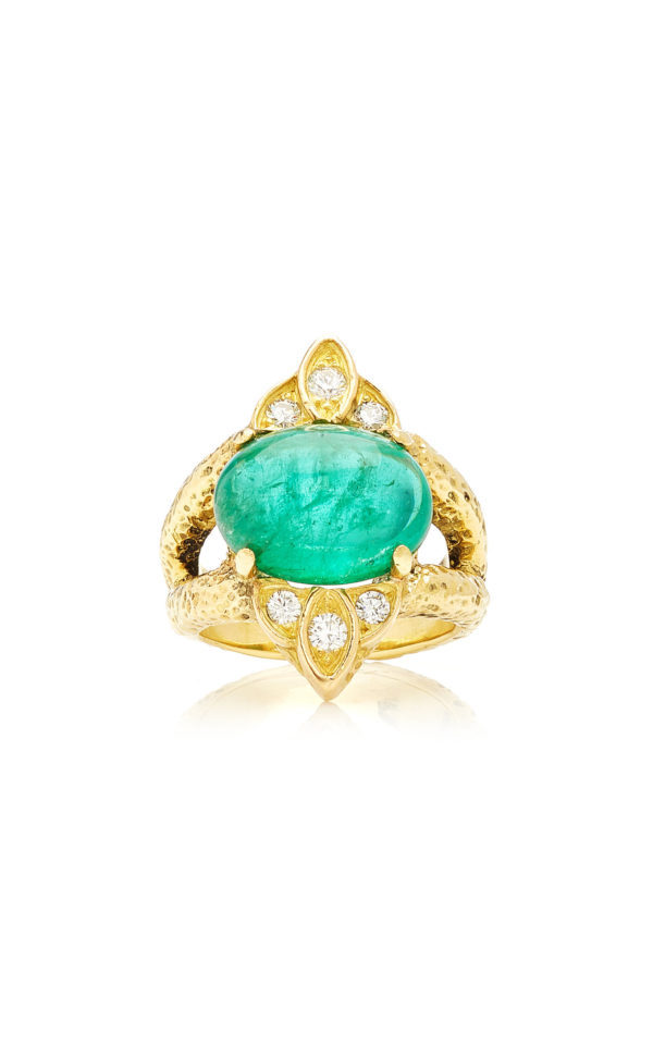 Cabochon Emerald and Gold Ring - Image 5