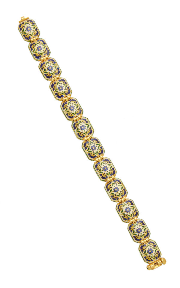 Indian Diamond and Enamel Bracelet - Image 3