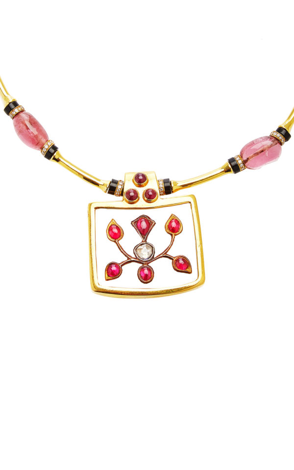 Indian Rock Crystal and Spinel Necklace - Image 3