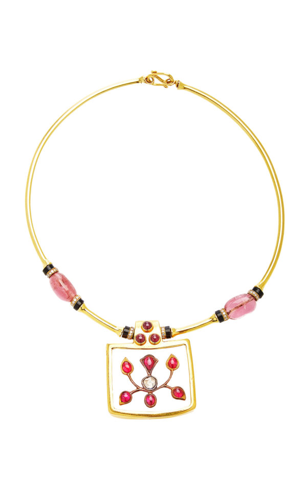 Indian Rock Crystal and Spinel Necklace