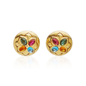 Bulgari Colored Stones and Gold Earclips