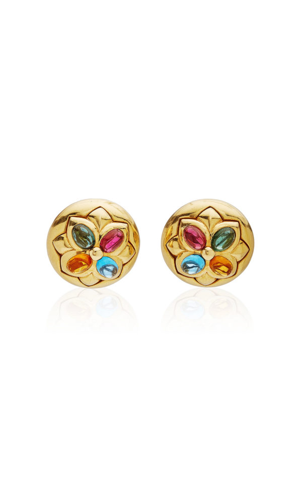 Bulgari Colored Stones and Gold Earclips
