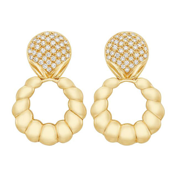 Gold and Diamond Reversible Pendant-Earrings