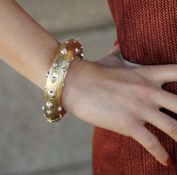 Chunky Gold Trunk Bangle - Image 3
