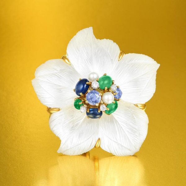 Seaman Schepps Clematis Flower Brooch - Image 2