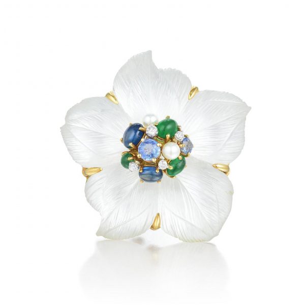 Seaman Schepps Clematis Flower Brooch