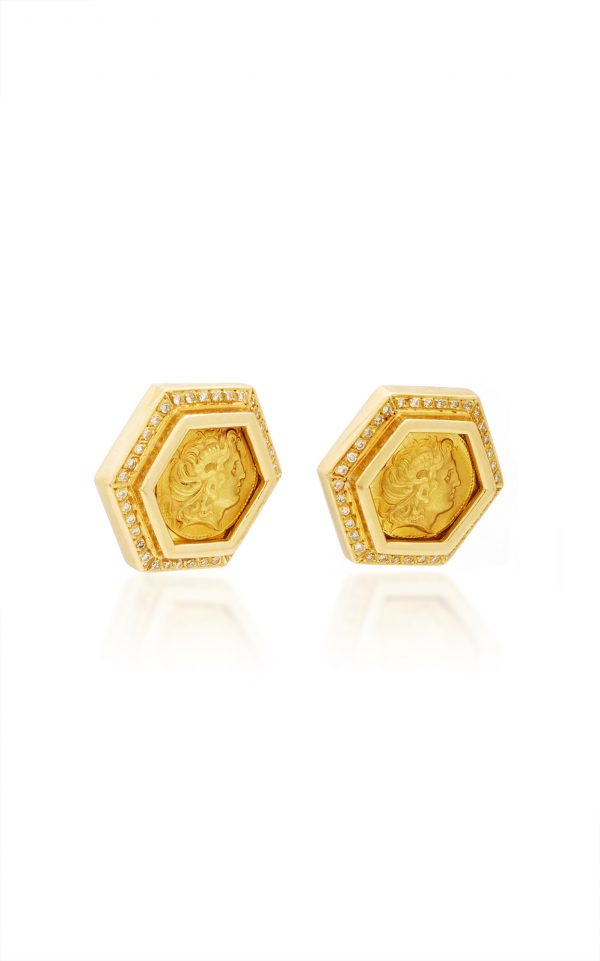 Yellow Gold Coin Ear-Clips - Image 3