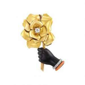 Cartier Flower in Hand Brooch