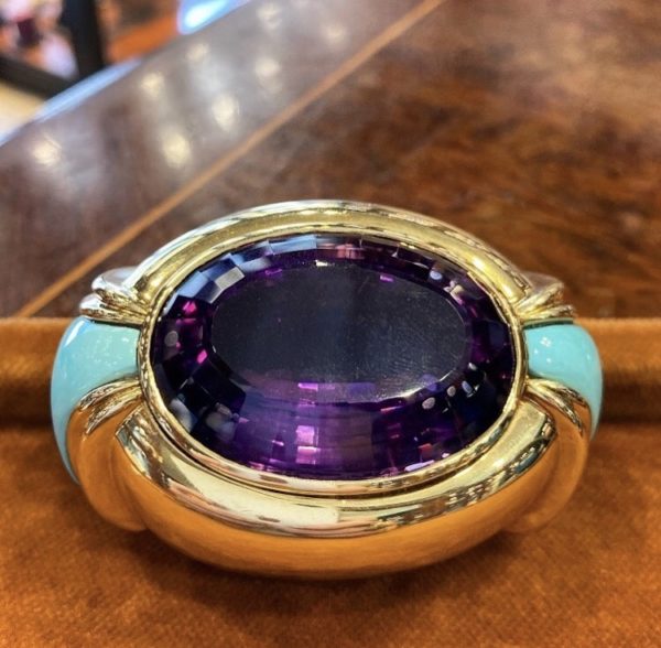 Chunky Amethyst and Turquoise Buckle - Image 3