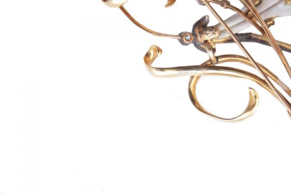 Tiffany & Co. Enamel Diamond Gold Art Nouveau Brooch - Image 3