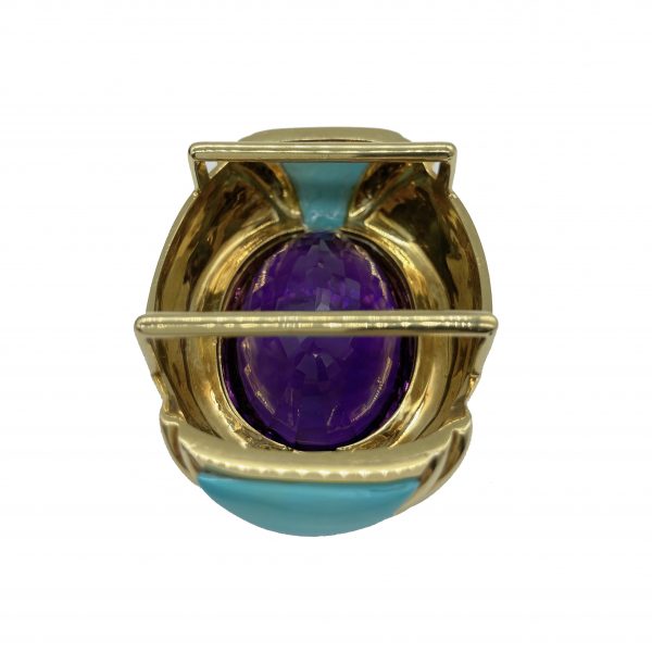 Chunky Amethyst and Turquoise Buckle - Image 2