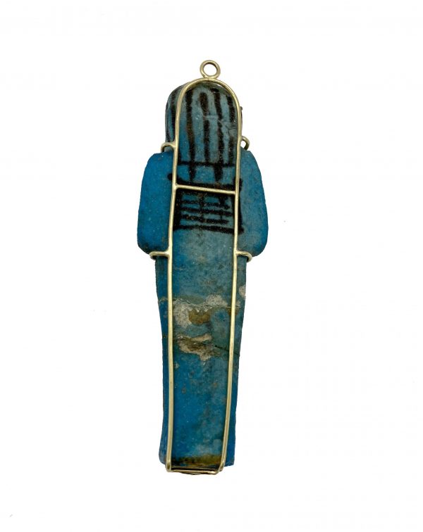 Ancient Egyptian Faience Funerary Figurine Pendant - Image 3