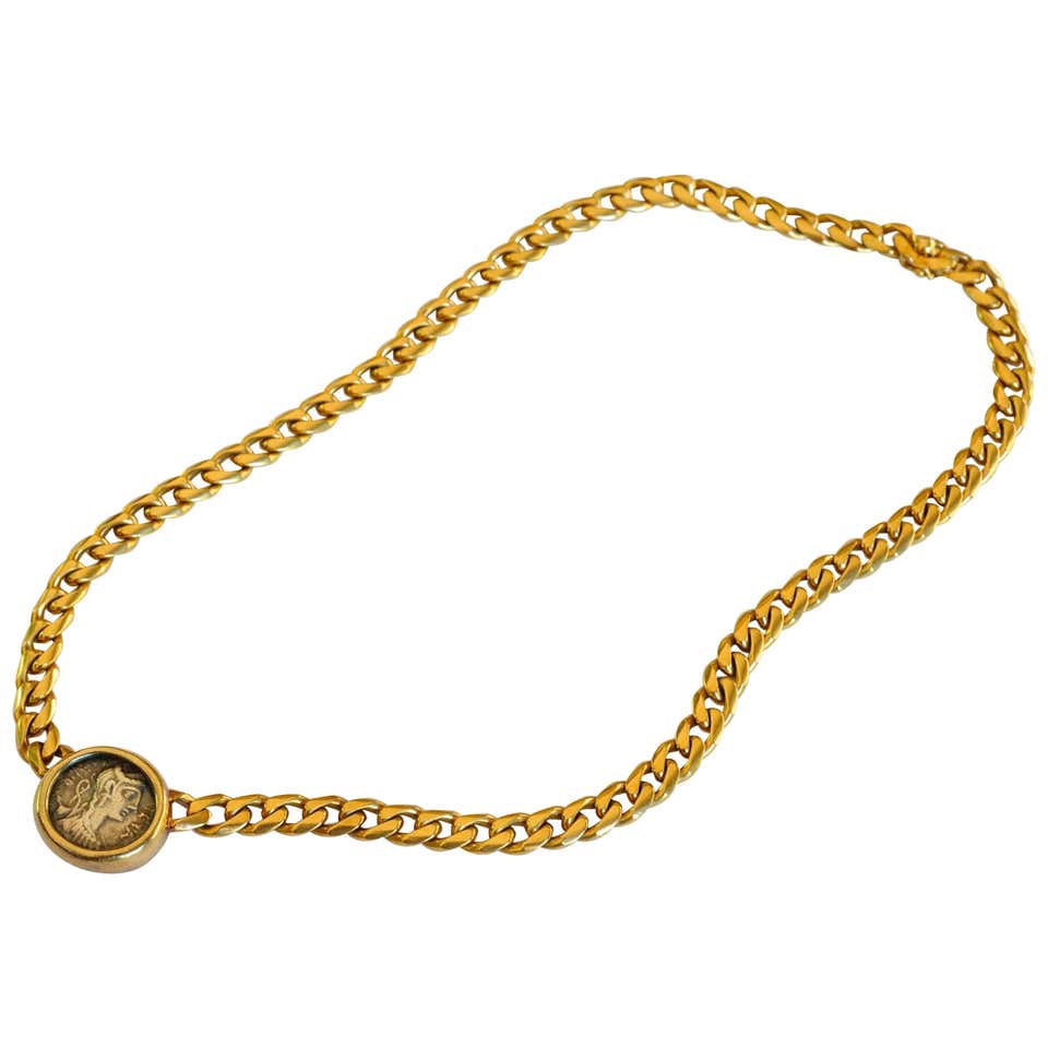 bulgari roman coin necklace