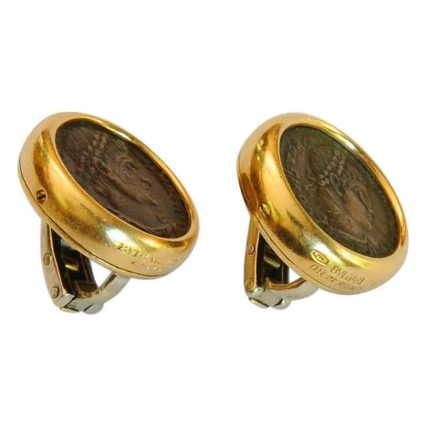 Bulgari Monete Gold and Ancient Roman Coin Earclips - Image 2