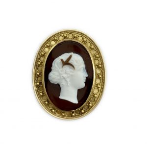 Etruscan Revival Cameo Brooch Pendant