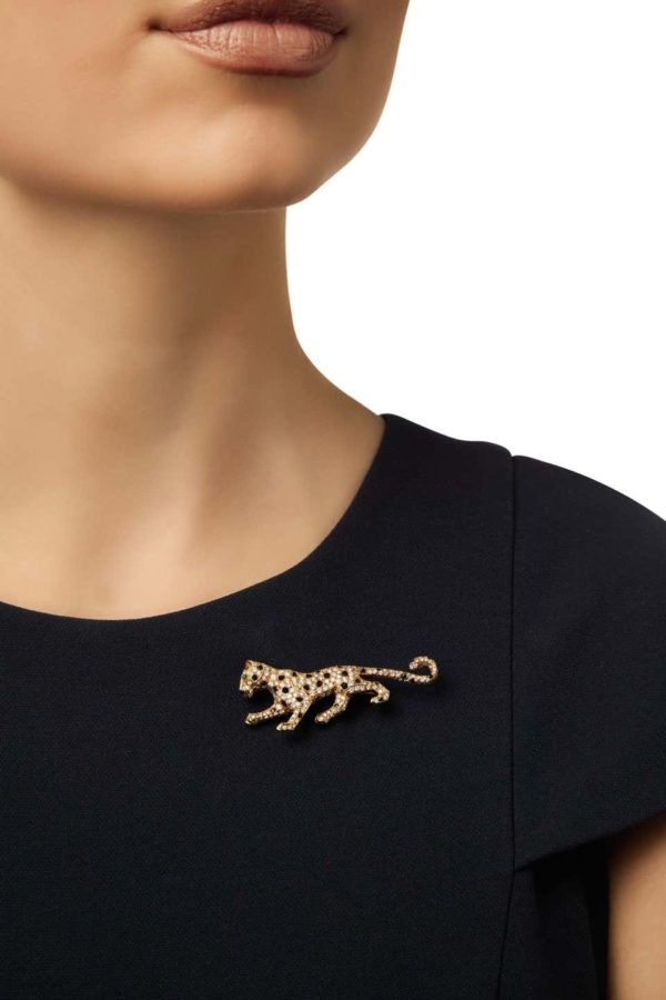 Iconic Cartier Panthère Diamond Onyx Emerald Brooch - Image 2