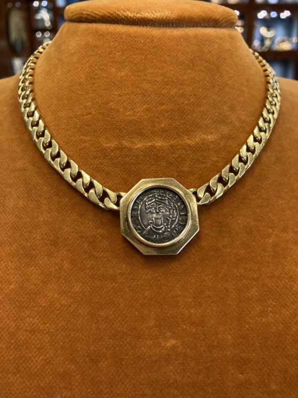 Bulgari Monete Medieval Coin Gold Necklace - Image 3
