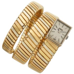 Bulgari Tubogas Tri-Color Bracelet-Watch Rectangular Dial