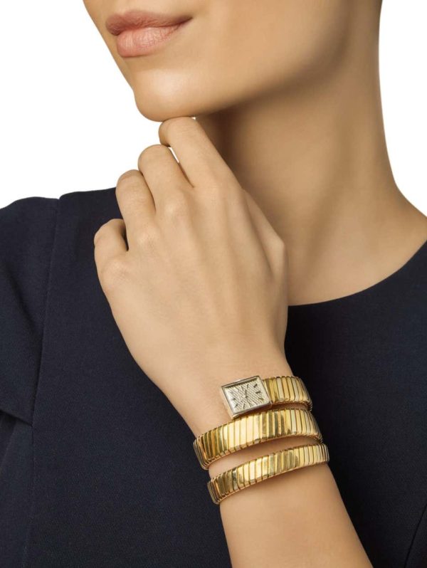 Bulgari Tubogas Tri-Color Bracelet-Watch Rectangular Dial - Image 2