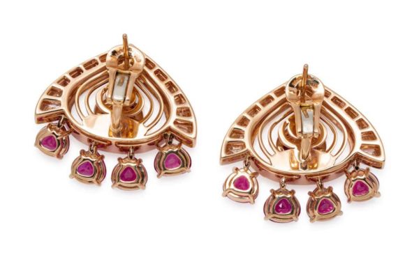 Marina B Ruby Diamond Cocholong White Opal Earclips - Image 3