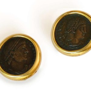 Bulgari Monete Gold and Ancient Roman Coin Earclips