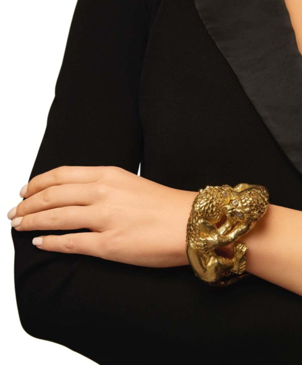 David Webb Diamond Gold Lion Bracelet - Image 2
