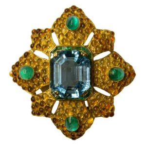 Van Cleef & Arpels Aquamarine Citrine Brooch