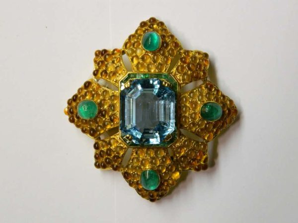 Van Cleef & Arpels Aquamarine Citrine Brooch - Image 2