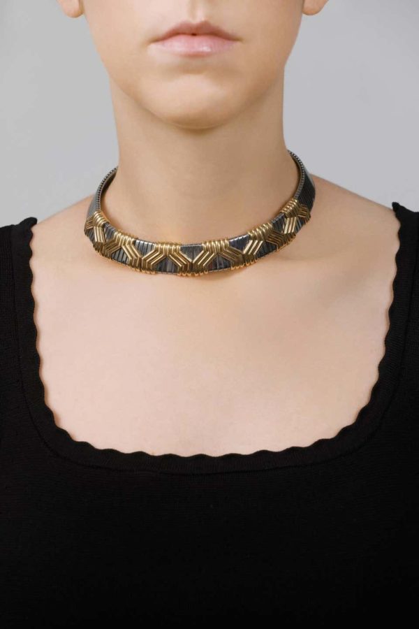 Bulgari Steel and Gold Choker Necklace - Image 2