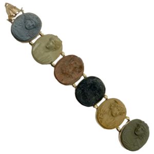 Antique Italian Lava Cameo Bracelet