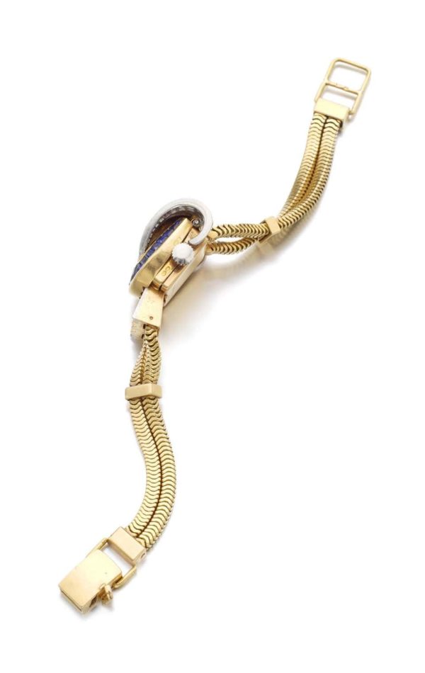 Mauboussin Retro Sapphire Diamond Gold Mystery Watch Bracelet - Image 2