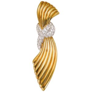 Van Cleef & Arpels Gold and Diamond Retro Brooch