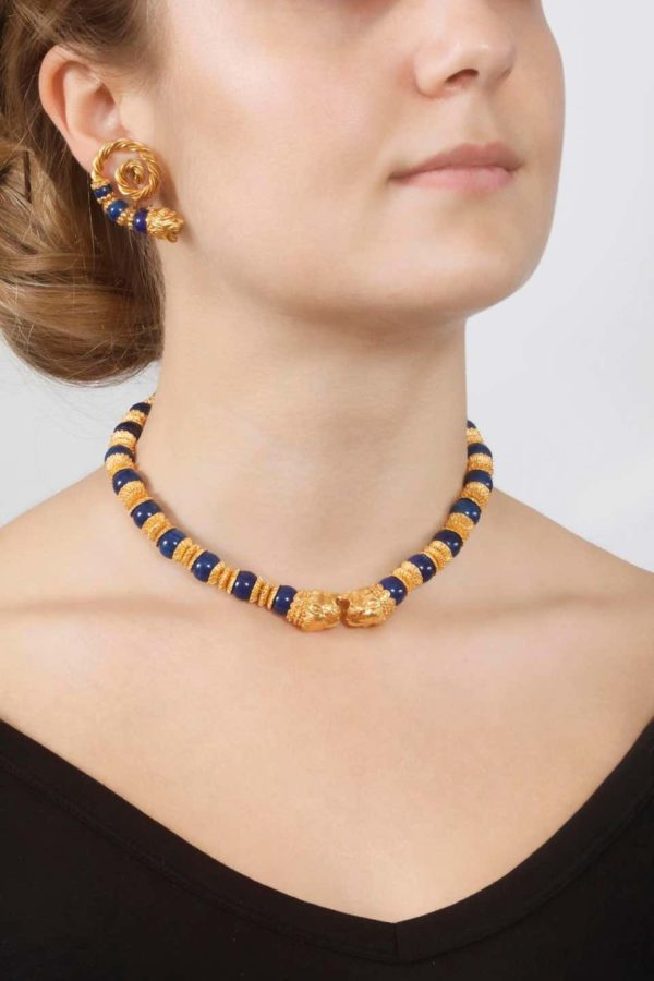 Zolotas Lapis Lazuli and Gold Demi-Parure - Image 2