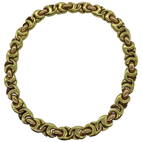 Bulgari Gancio Two-Color Gold Link Necklace
