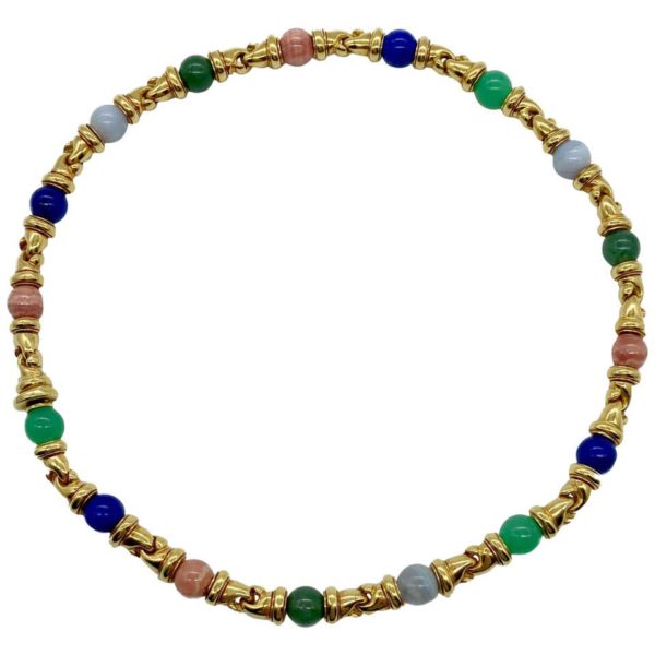 Bulgari Gancio Multi-Color Gemstone Necklace
