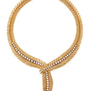 Boucheron Retro Diamond Feather Necklace