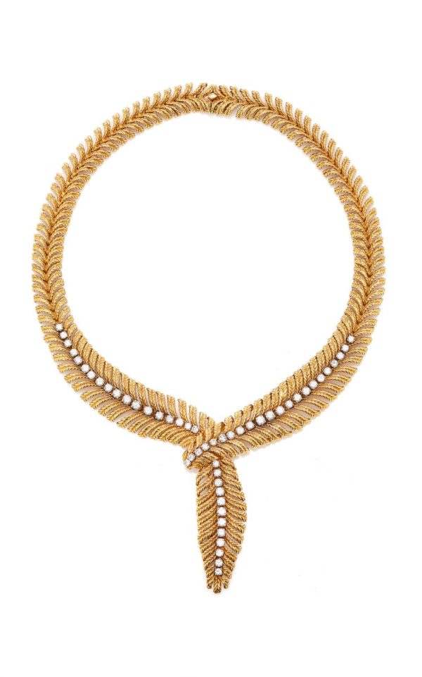 Boucheron Retro Diamond Feather Necklace