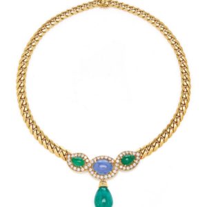 Bulgari Emerald, Sapphire, and Diamond Necklace