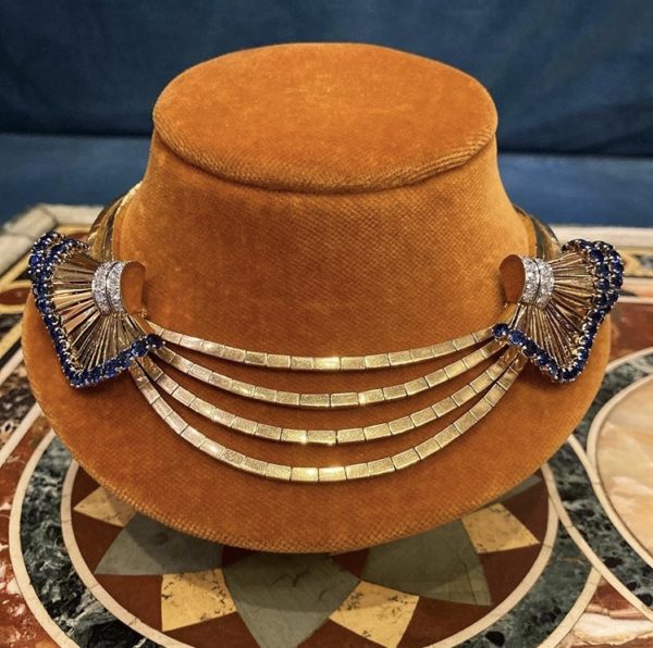 Gubelin Retro Sapphire & Diamond Necklace - Image 2