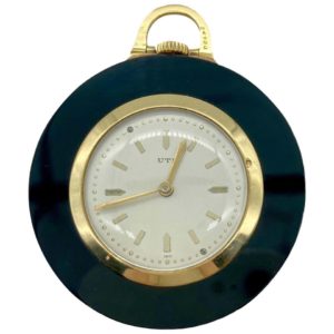 UTI Onyx Ruby Skeleton Pocket Watch