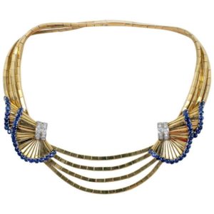 Gubelin Retro Sapphire & Diamond Necklace