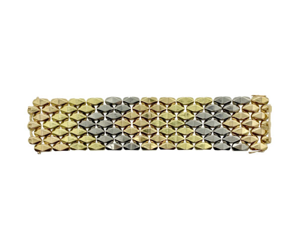 Retro Tri-Color Gold Link Bracelet - Image 2